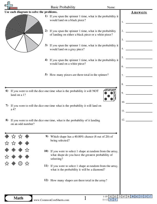 Basic Probability Worksheet Download