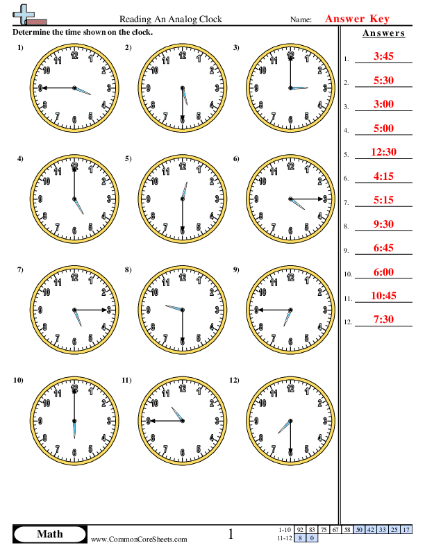 Time Worksheets